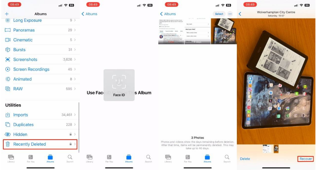 麻洋镇苹果14维修分享 iPhone14 上恢复已删除的照片 
